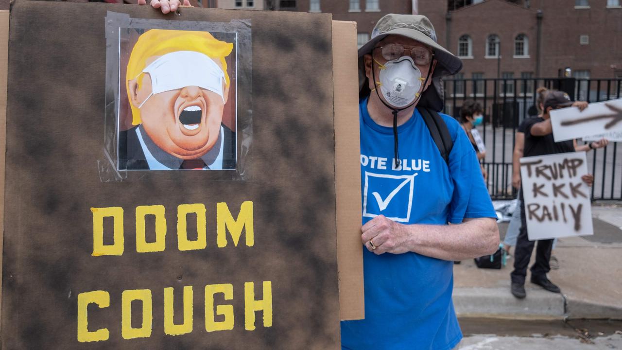 In June, protesters marched near the BOK Center where US President Donald Trump held a campaign rally in Tulsa, Oklahoma on June 20,2020. Picture: Photo by SETH HERALD / AFP.