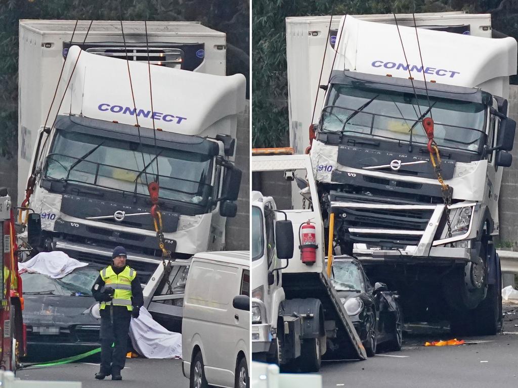 Emergency services work at the scene on Thursday, April 23, 2020. Picture: Scott Barbour/AAP