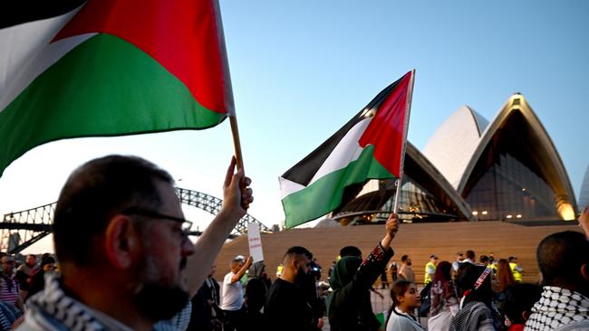 Free Palestine rally in Sydney on October 9, 2023. Picture: AAP