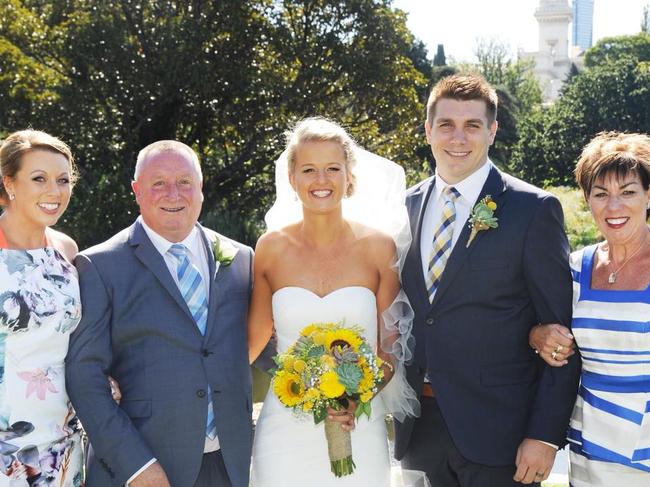 Rod Patterson, second from left, with family members daughter Lisa, left, daughter-in-law Brooke, son Todd and wife Maree.