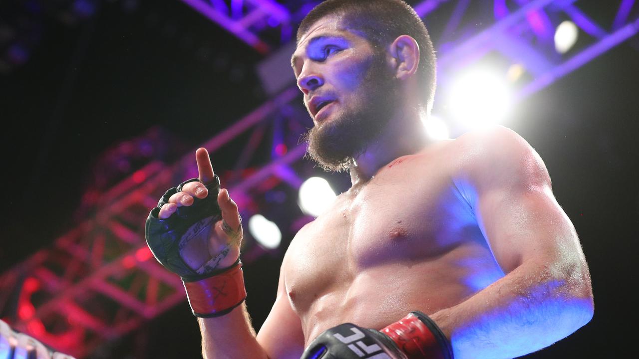 Khabib Nurmagomedov is stuck in Russia. (Photo by Ed Mulholland/Getty Images)