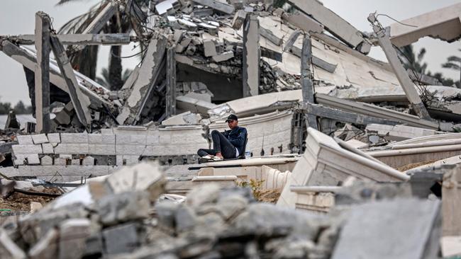 Israeli bombardments have reduced large parts of Gaza to rubble, including this building in the Maghazi camp. Picture: AFP