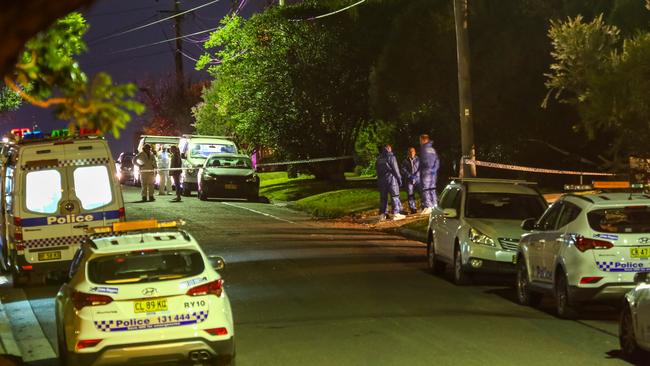 Police cordoned off an area 150m from the home on Thursday night. Picture: Damian Hoffman