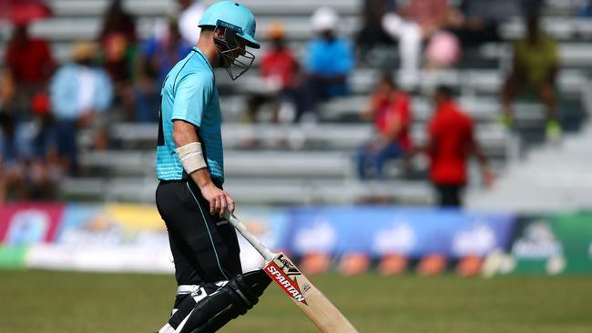 David Warner was knocked over by a beauty for just 1. Picture: Getty.