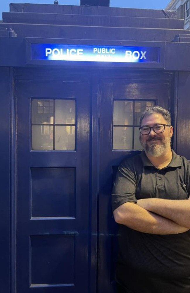 George Christensen posted this photo of himself next to the Doctor Who Tardis in London on July 26, 2024. Picture: George Christensen/Facebook