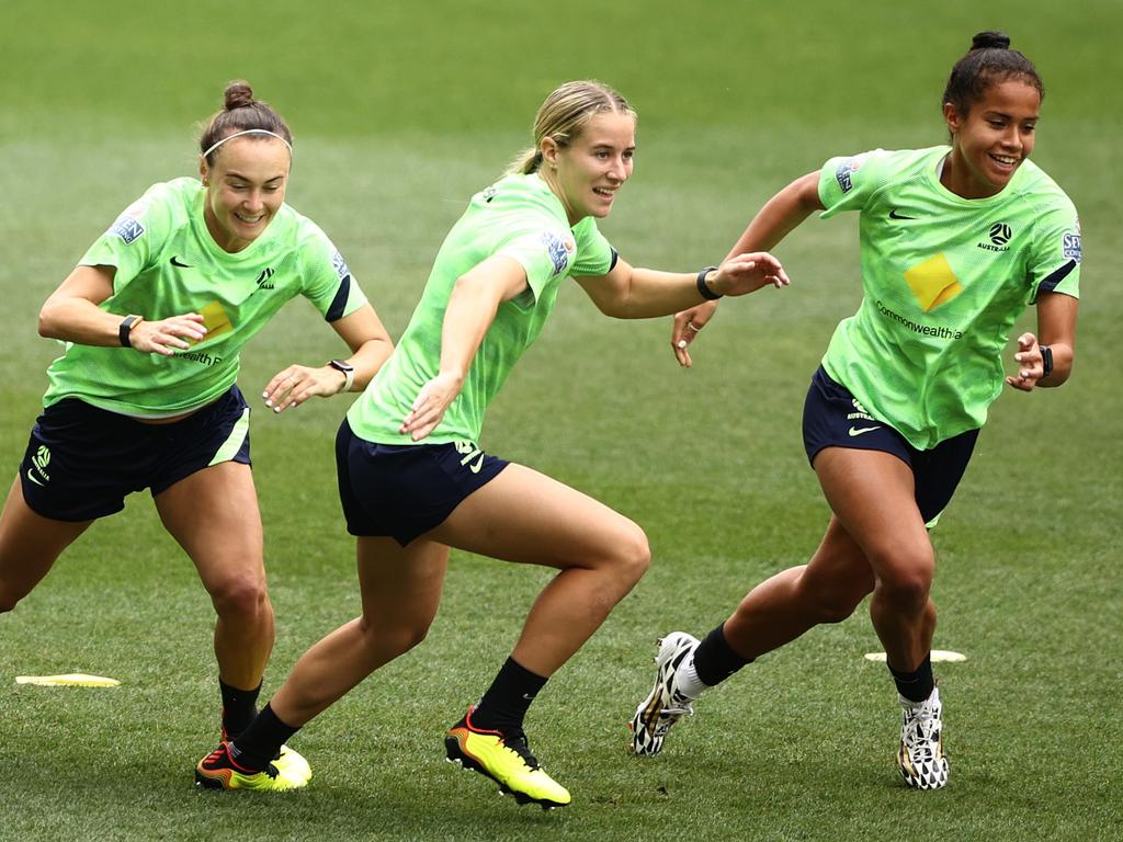 The Matildas prepare for their match against Sweden. Picture: Robert Cianflone / Getty Images