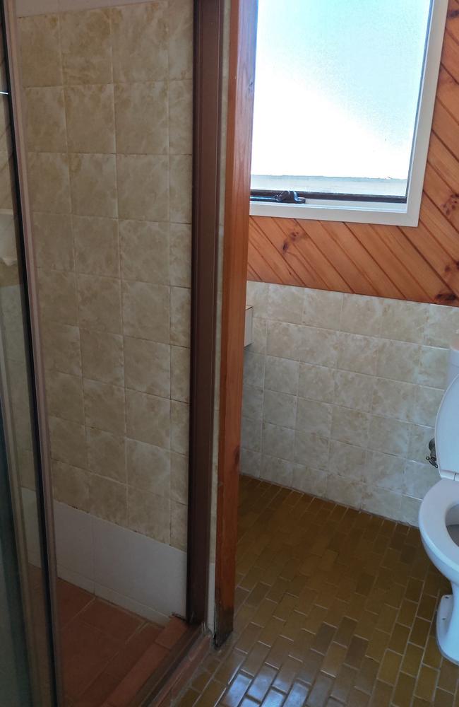 Rikki James, 54, of the south coast, said she was desperate to give her ‘ugly’ bathroom a makeover. Picture: Supplied