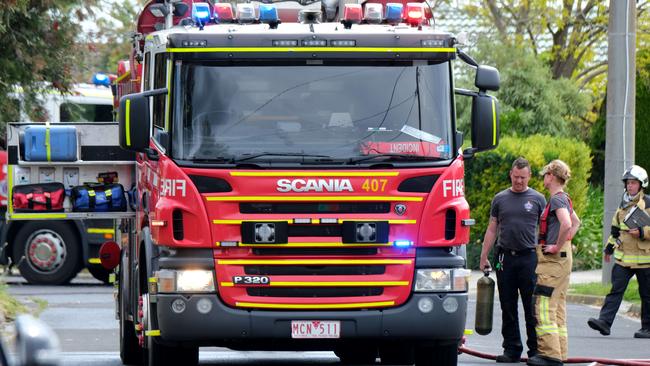 Shed fire at Govett Cres St Albans Park with Police, CFA Fire Rescue Victoria and ambulance in attendance Picture: Mark Wilson