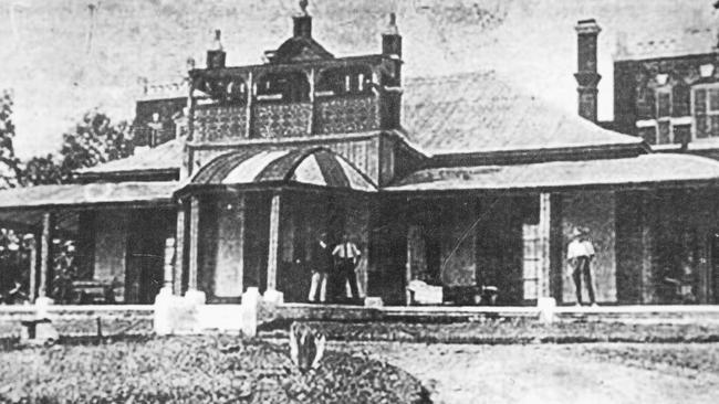 An old photograph of historic Thornton Hall, an 1800s building.