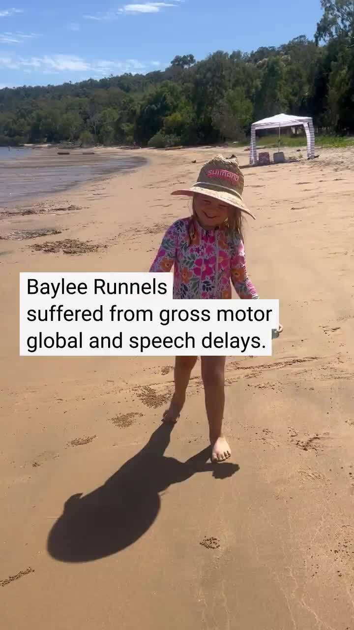 Little girl learns to walk