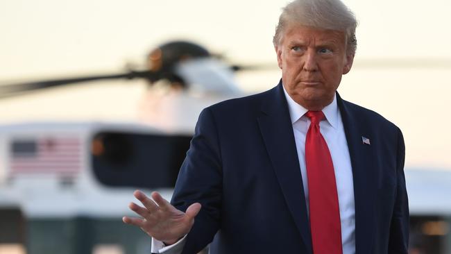 Donald Trump boards Air Force One on his way to Pennsylvania. Picture: AFP.