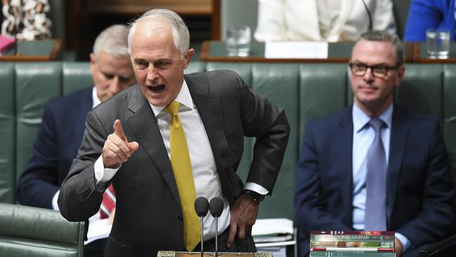 Malcolm Turnbull in question time yesterday. Picture: AAP