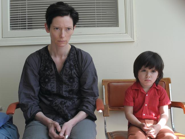 Nature versus nurture debate ... Eva (Tilda Swinton, left) and son Kevin (Rocky Duer) in a scene from Lynne Ramsay's We Need To Talk About Kevin. Picture: Supplied.