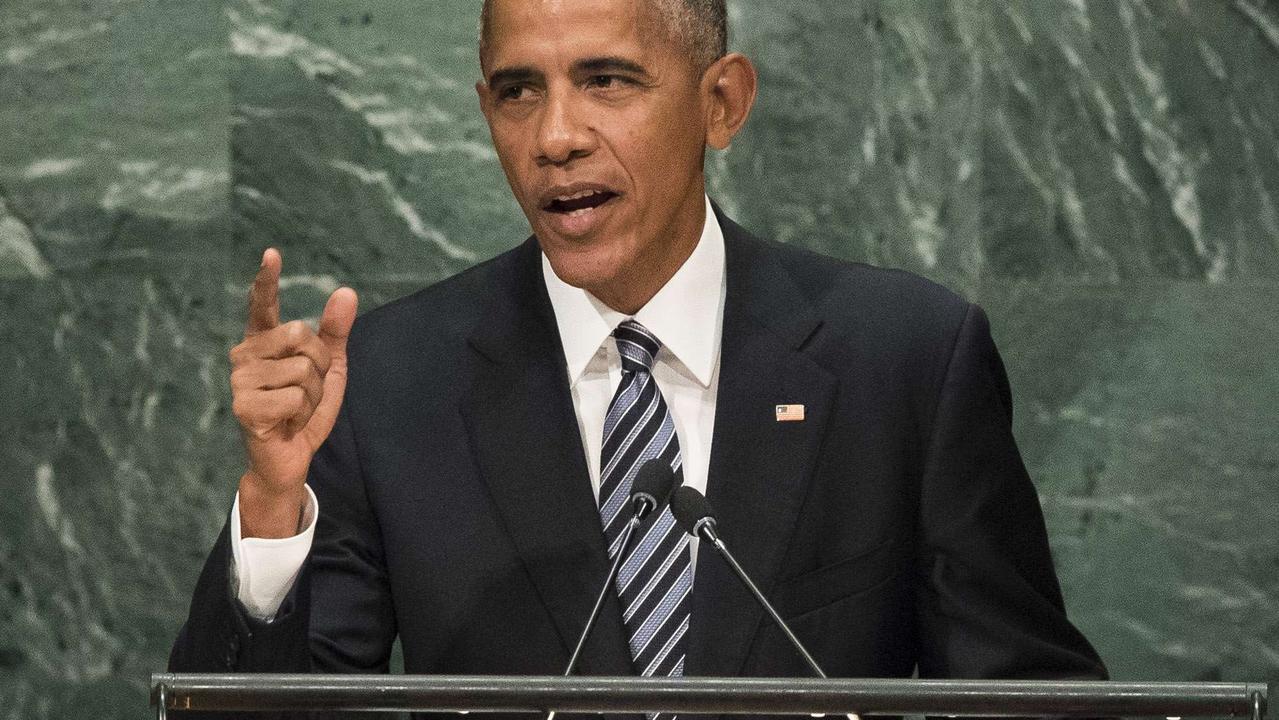 Barack Obama at the UN in 2016. Picture: AFP/Getty