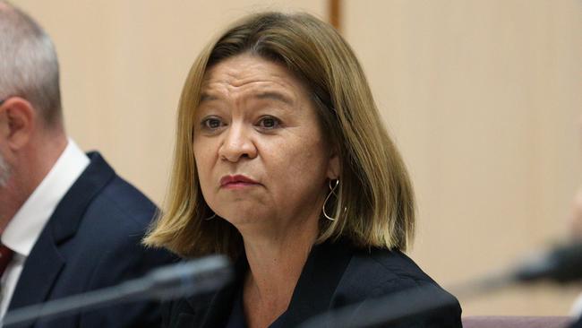 ABC Managing Director Michelle Guthrie with Editorial Director Alan Sutherland during senate estimates in Parliament House in Canberra. Picture Gary Ramage