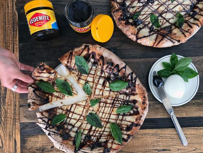 Vegemite pizza at Fratelli Fresh. Picture: Jenifer Jagielski