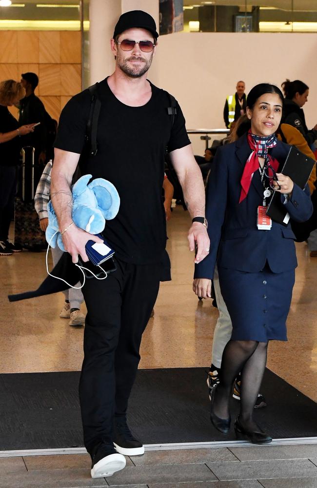 Chris Hemsworth returned to Australia days after unveiling his new star on the Hollywood Walk of Fame. Picture: Backgrid