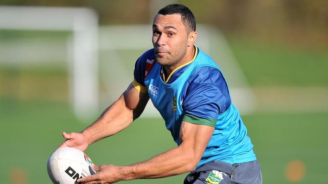 Kangaroos player Justin O'Neill at training in England. Picture: NRL Photos