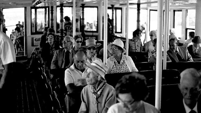 Baragoola Manly ferry passengers in 1979.