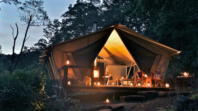 Nightfall Wilderness Camp in Lamington National Park.