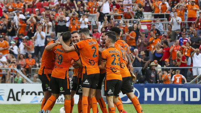 Brisbane Roar play in front of a sold out crowd at Dolphin Stadium.