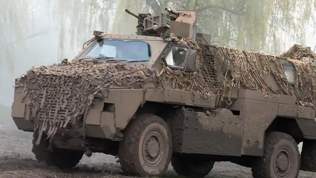 ** NETWORK FIRST ** Ukrainian forces on the 1000km long front line have appealed to Australia to urgently send more Bushmasters with crews directly crediting their survival to the Aussie armoured vehicle. an extraordinary video shot on the frontline a crew have spoken about their encounters and survival against mines, direct fire and armed drones as they emotionally appeal for more. SUPPLIED