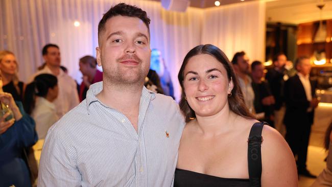 Mitch Fitzgerald and Georgia Brown at the Gold Coast Titans NRLW 2025 Season Launch at Isoletto The Star Gold Coast. Picture, Portia Large.