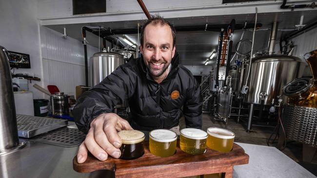 Mark Wheal at the Beachport Brewing Co. brewery. Picture: Nicole Cleary