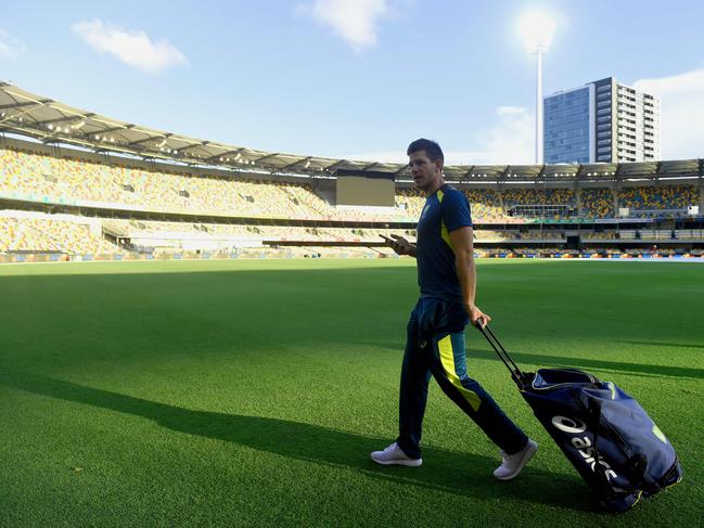 Australia's captain Tim Paine arrives for a practice session at the Gabba Cricket Ground. Picture: AFP