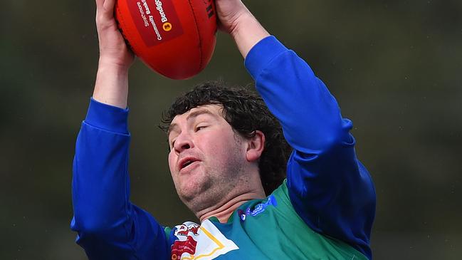 East Sunbury's Thomas Galea grabs a mark. Picture: Josie Hayden