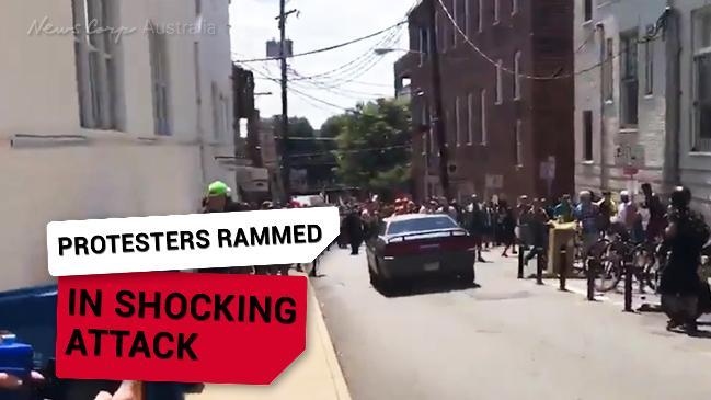 GRAPHIC: Car rams into peaceful protesters at a rally in Virginia