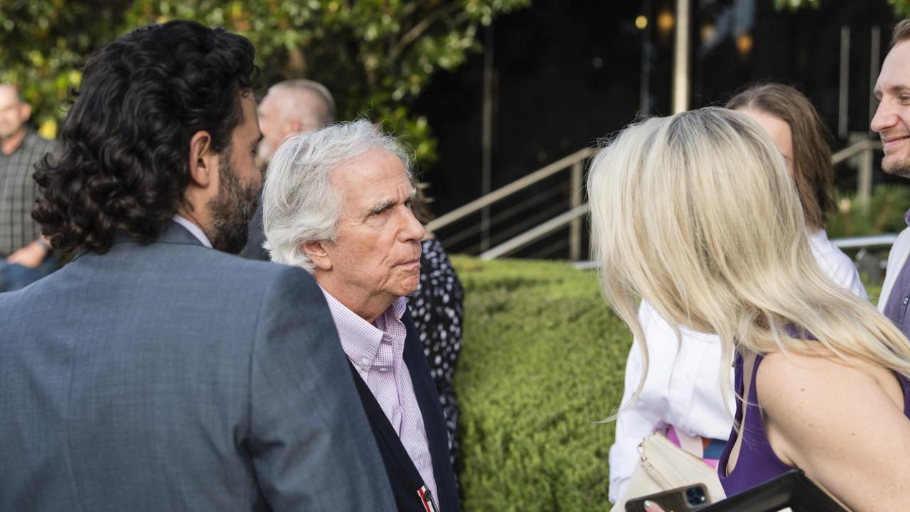 Henry Winkler talking with fans before speaking to a sold-out crowd at the Empire Theatre for the Toowoomba Hospital Foundation's Tilly’s Legends at their Game, Saturday, February 10, 2024. Picture: Kevin Farmer