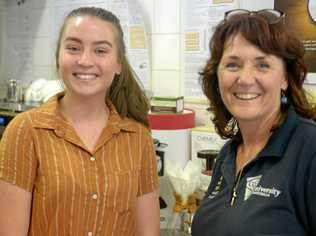 Mya Leyden and Charlie Jensen at Capricorn Careers Expo. Picture: Jann Houley