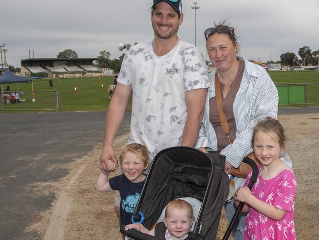 Matt Angel, Callum Angel, Jasmin Angel, Abigail Angel, Evelynn Angel at the 2024 Swan Hill Show Picture: Noel Fisher.