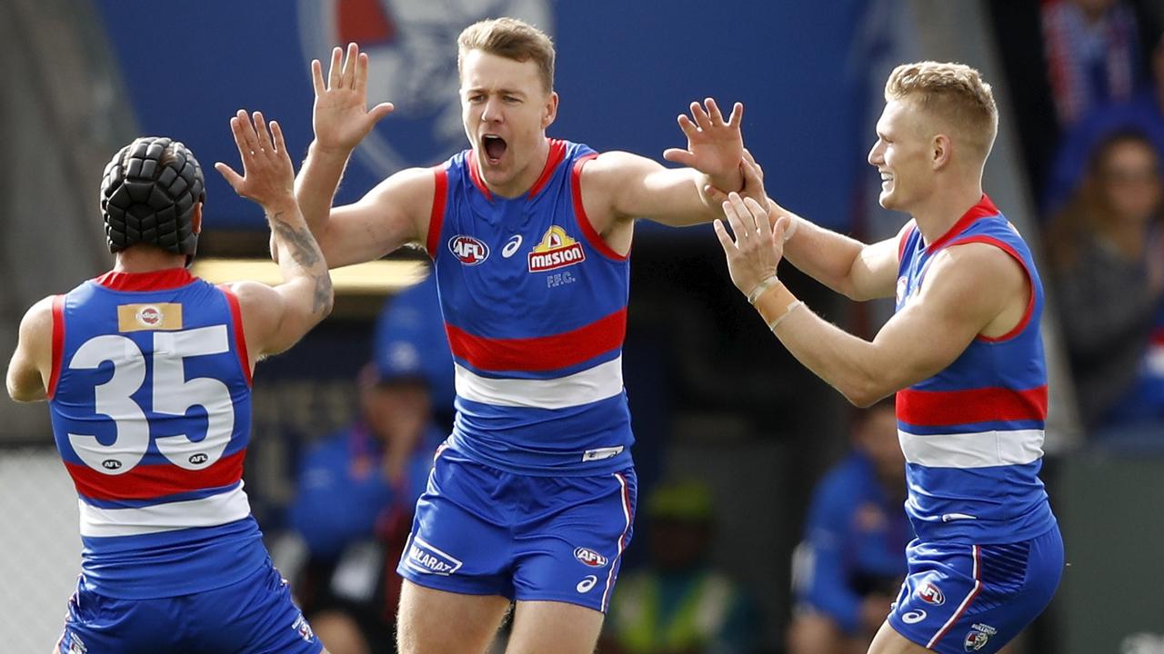 Bevo was pleased his Bulldogs ground it out against the Lions. Picture: AFL Photos/Getty Images