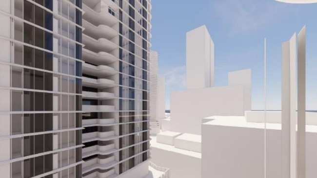 Proposed east viewpoint from Forum East Building if the development proposal is approved. Picture: Stantec