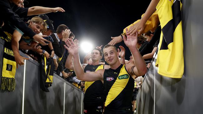 Lalor even led the Tigers off the MCG after the game. Photo: Michael Klein