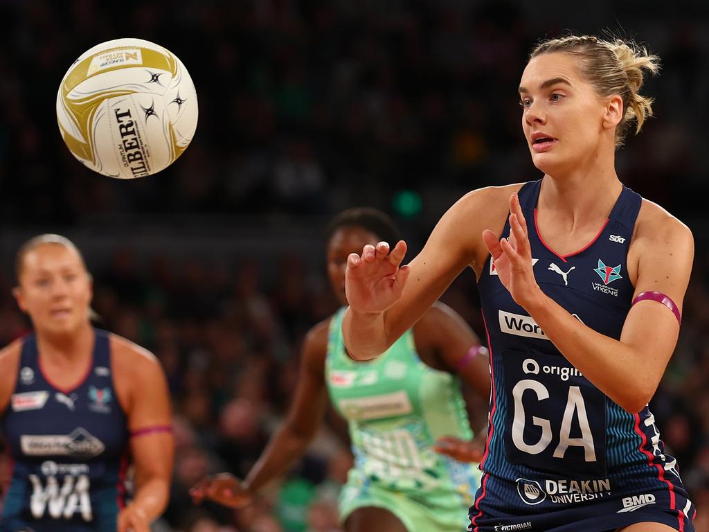 Vixens star Kiera Austin during the tense triumph. Picture: Getty Images