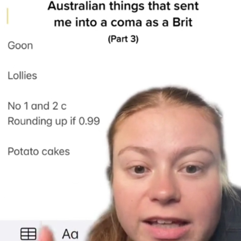 The TikToker listed the things in Australia that have puzzled her. Picture: TikTok