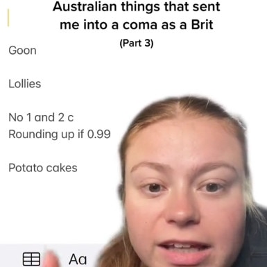 The TikToker listed the things in Australia that have puzzled her. Picture: TikTok