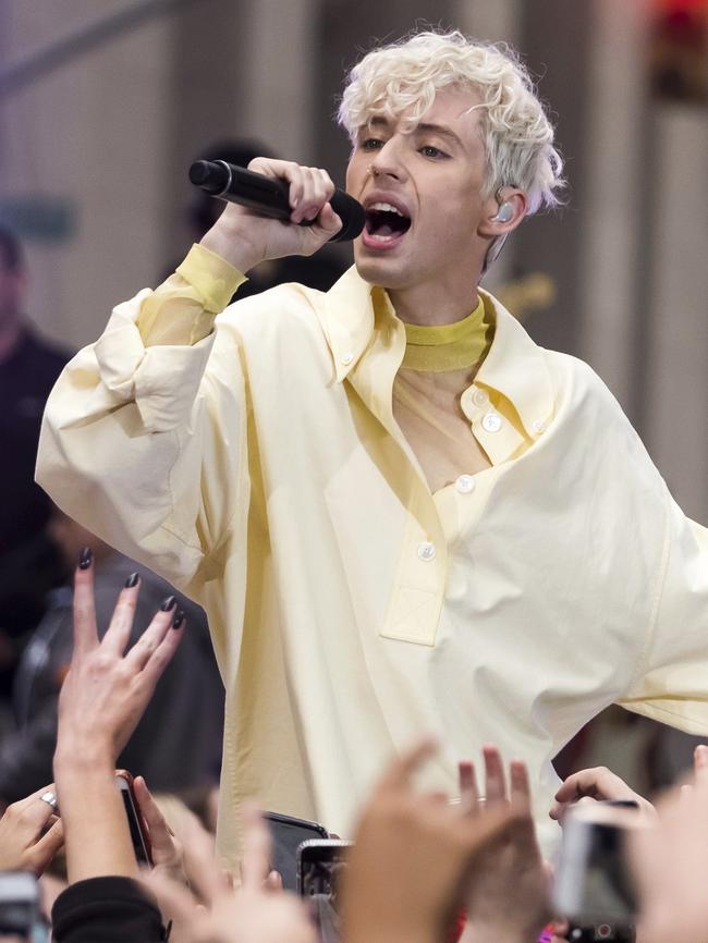 Sivan during a performance on NBC's Today show at Rockefeller Plaza. Picture: Charles Sykes/Invision/AP