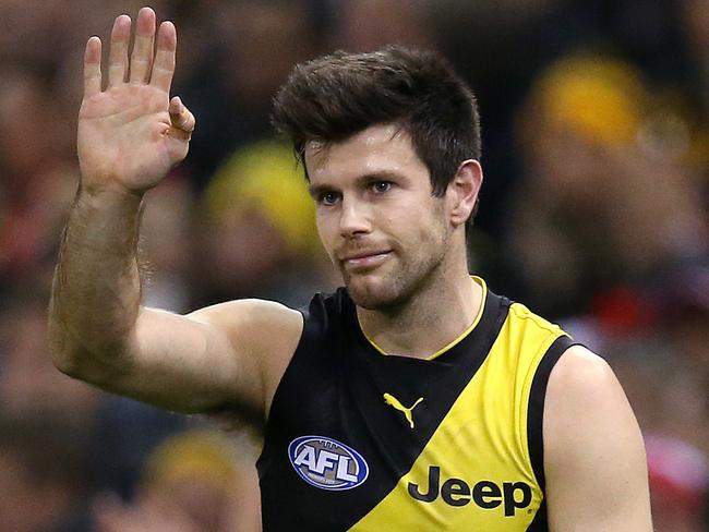 AFL Round 15. 28/06/2018.  Richmond v Sydney at Etihad Stadium. Richmond's Trent Cotchin   . Pic: Michael Klein