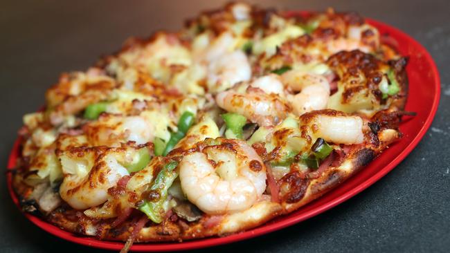 Three Kings Pizza’s Prawn supreme. Photo by Richard Gosling