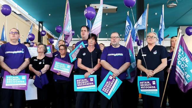 Nurses stop work at the Royal Hobart Hospital last year. Picture: NIKKI DAVIS-JONES