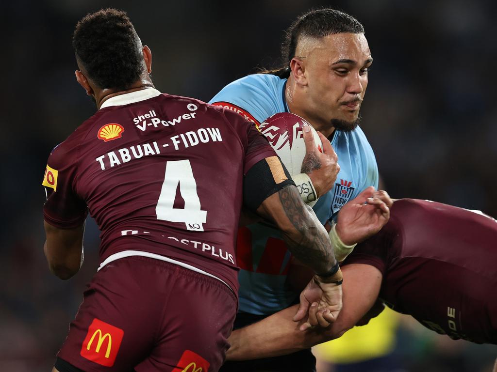 Keaon Koloamatangi’s State of Origin debut lit a fuse. Picture: Getty Images