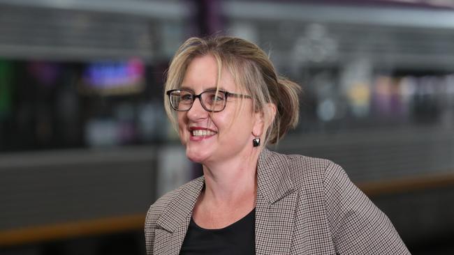 Victoria’s acting Premier and Minister for Transport Infrastructure, Jacinta Allan holds a press conference at Southern Cross Station to discuss the latest COVID situation in Victoria. Picture: NCA NewsWire/ David Crosling