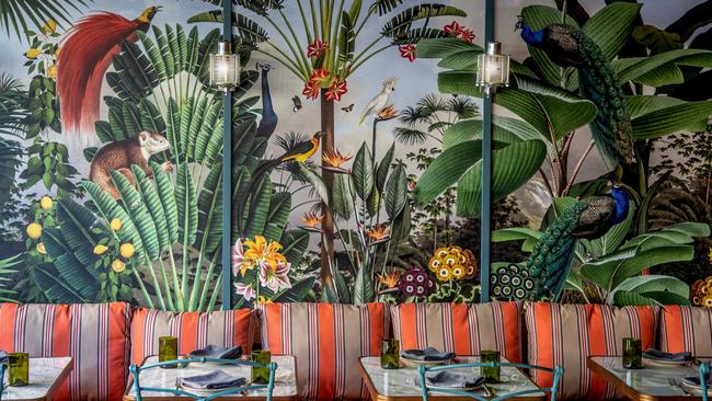 The interior at Za Za Ta: Rather than one dining space, this ode to Israeli food spreads itself through several wondrously styled rooms.