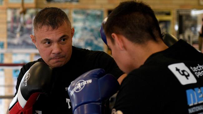 Tim Tszyu spars with his dad.