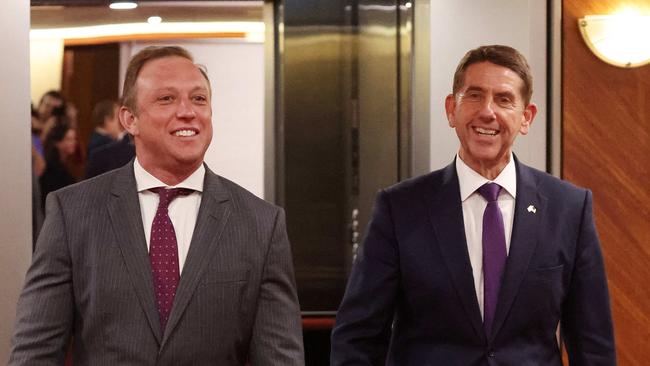 Premier Steven Miles and Deputy Premier Cameron Dick were all smiles the day before the State Budget.