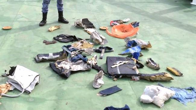 Some of the debris the search teams have found so far. Picture: AFP